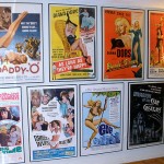 vintage movie poster collection on display